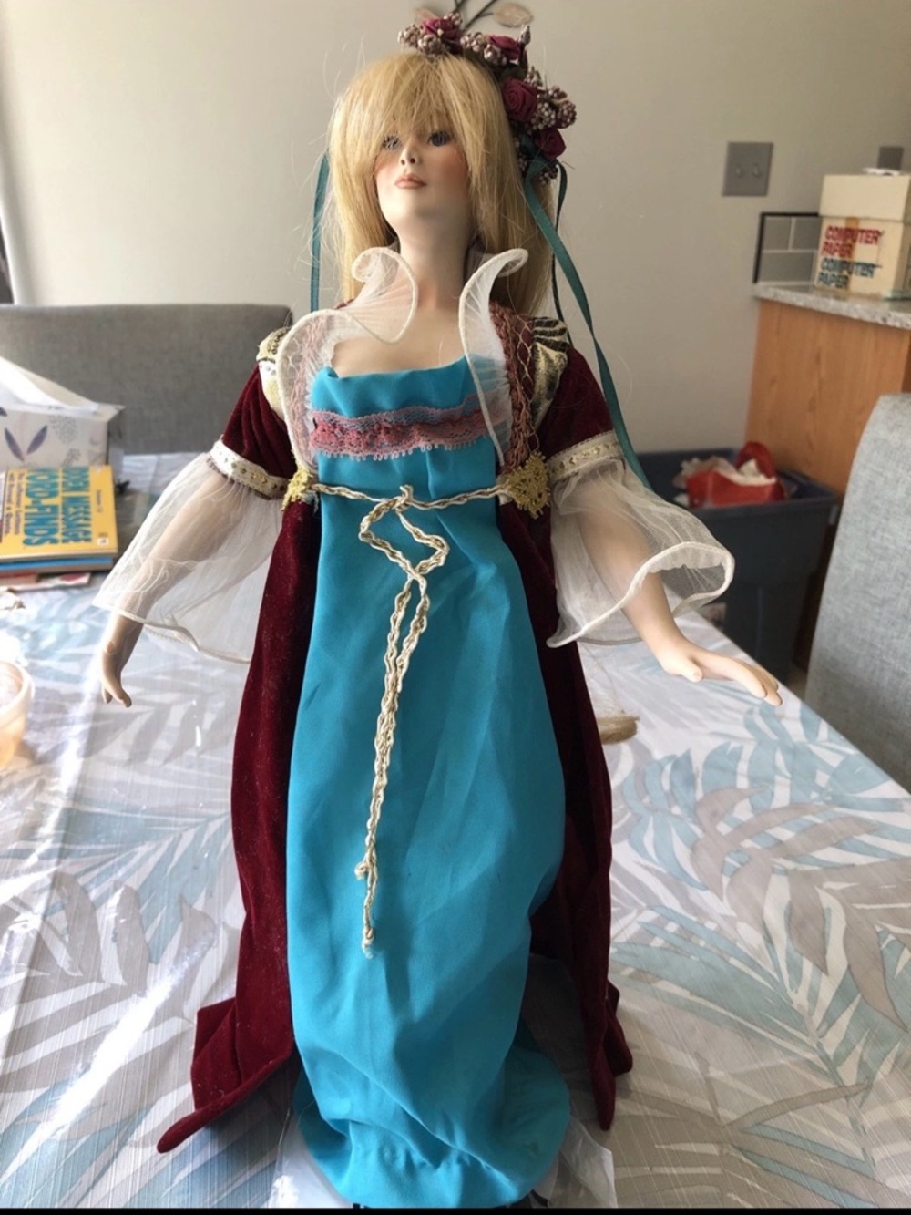 Rapunzel Porcelain Doll, 16” With Stand - Paradise Galleries Collection